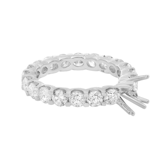 Shared Prong Diamond Engagement Ring Casting 14K White Gold 2.00Cttw - Picture 5 of 5